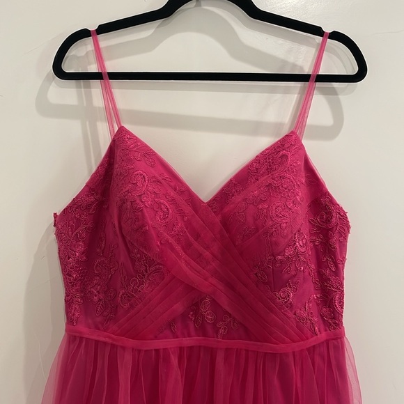 Azazie Layla Dress In Pink/Fuchsia Size A14 - Picture 2 of 16